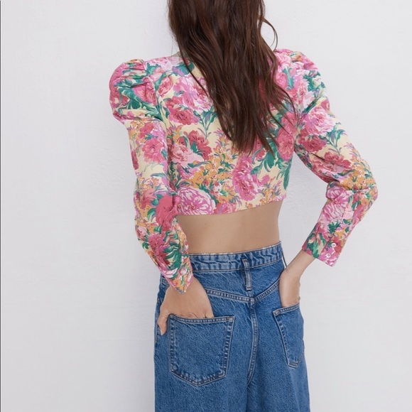 ZARA BNWT Floral Print Cropped Top - Picture 7 of 8